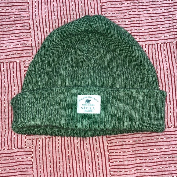 Satila merino wool blend army green Knit Beanie - knit in Sweden - Picture 1 of 16